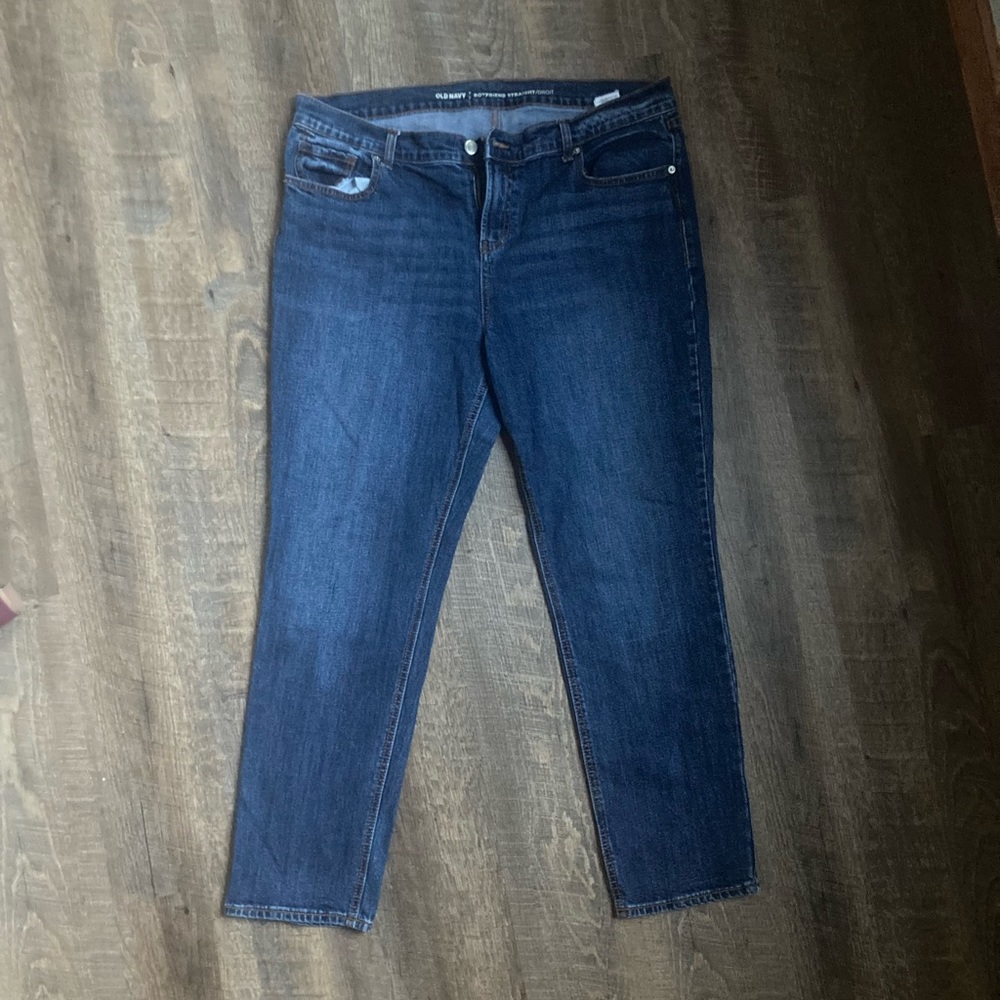 Old Navy Boyfriend Straight High Rise Blue Jeans